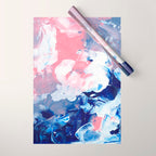 Ejaaz Haniff Abstract Acrylic Palette Knife Painting Blue Pink: 'Summer Storm' Wrapping Paper Gallery Image 1