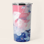 Ejaaz Haniff Abstract Acrylic Palette Knife Painting Blue Pink: 'Summer Storm' Travel Mug Gallery Image 1