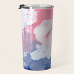 Ejaaz Haniff Abstract Acrylic Palette Knife Painting Blue Pink: 'Summer Storm' Travel Mug Gallery Image 3
