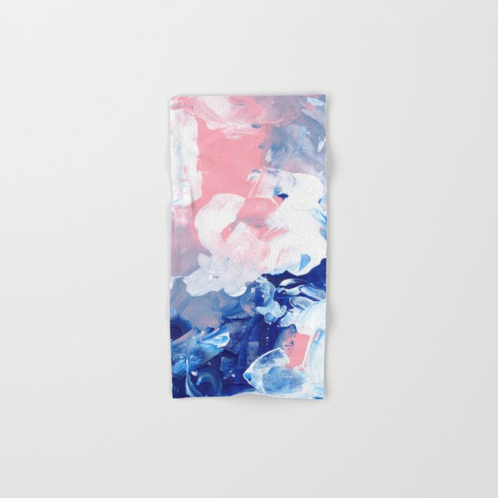 Ejaaz Haniff Abstract Acrylic Palette Knife Painting Blue Pink: 'Summer Storm' Towels Gallery Image 1