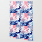 Ejaaz Haniff Abstract Acrylic Palette Knife Painting Blue Pink: 'Summer Storm' Wallpaper Gallery Image 2