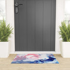 Ejaaz Haniff Abstract Acrylic Palette Knife Painting Blue Pink: 'Summer Storm' Welcome Mat Gallery Image 3