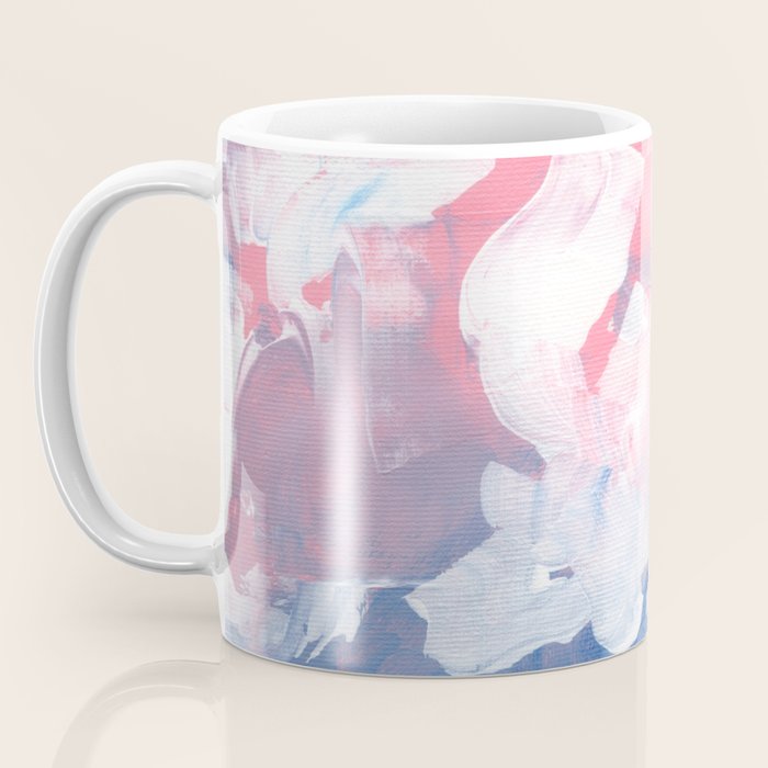 Ejaaz Haniff Abstract Acrylic Palette Knife Painting Blue Pink: 'Summer Storm' Coffee Mug Gallery Image 3