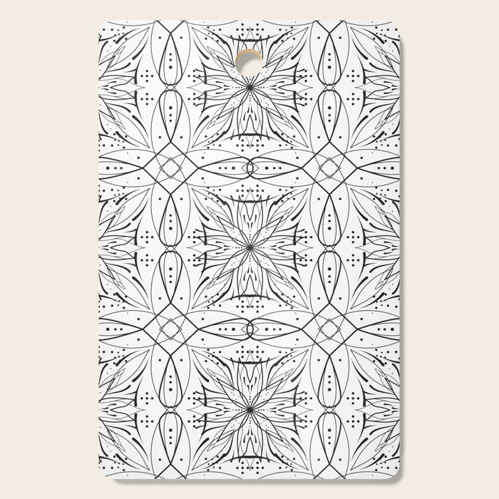 BW starry abstract mosaic B Cutting Board Gallery Image 1