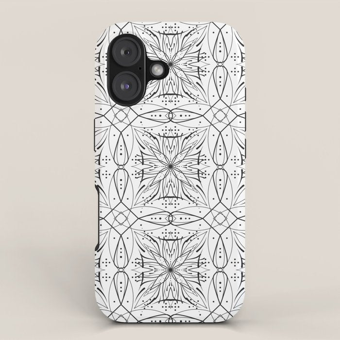 BW starry abstract mosaic B iPhone Case Gallery Image 1