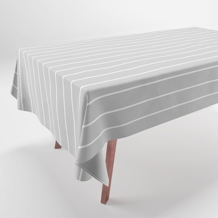 Minimal Arch XLVI Light Grey Modern Geometric Lines Tablecloth Gallery Image 1