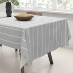 Minimal Arch XLVI Light Grey Modern Geometric Lines Tablecloth Gallery Image 3