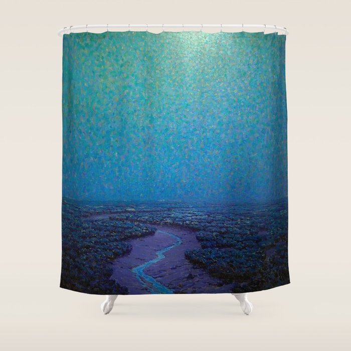 Granville Redmond Nocturnal Marsh Oil Painting American Art Shower Curtain Gallery Image 1
