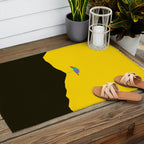 Colorful Parasol Black Yellow Background #decor #society6 #buyart Outdoor Rug Gallery Image 2