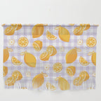Lemons on Lilac Purple Gingham Wall Hanging Gallery Image 1