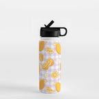 Lemons on Lilac Purple Gingham Water Bottle Gallery Image 1