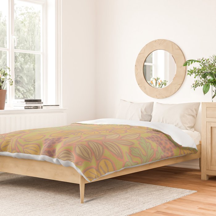 Autumn Leaves and Berries in Golds Duvet Cover Gallery Image 2