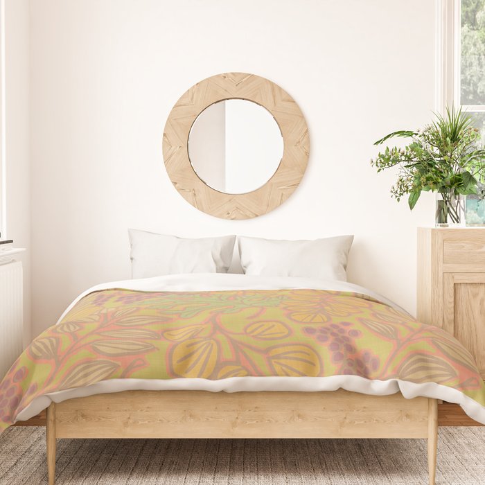 Autumn Leaves and Berries in Golds Duvet Cover Gallery Image 3