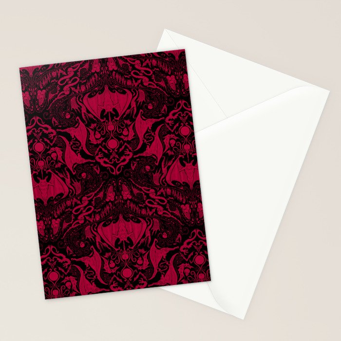 Bats and Beasts - Blood Red Stationery Card Gallery Image 2