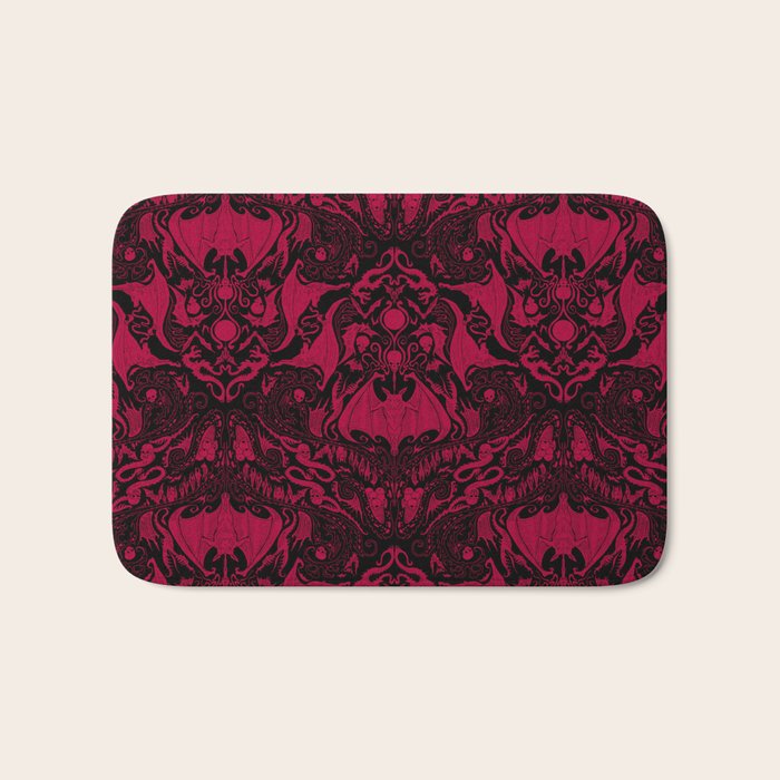 Bats and Beasts - Blood Red Bath Mat Gallery Image 1
