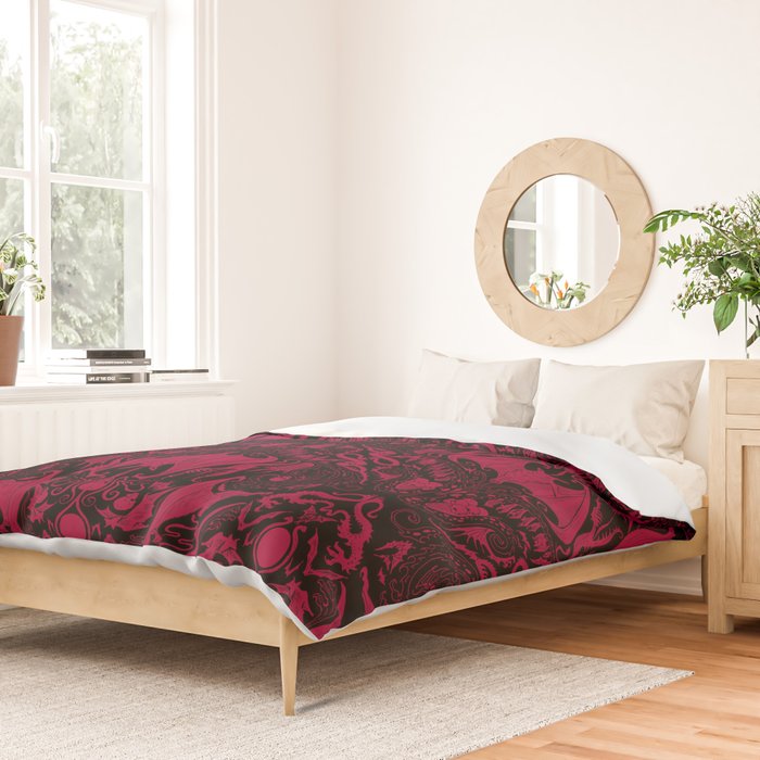 Bats and Beasts - Blood Red Duvet Cover Gallery Image 2
