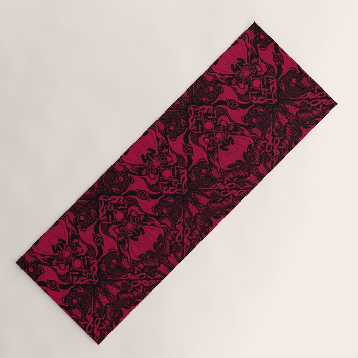 Bats and Beasts - Blood Red Yoga Mat Gallery Image 1