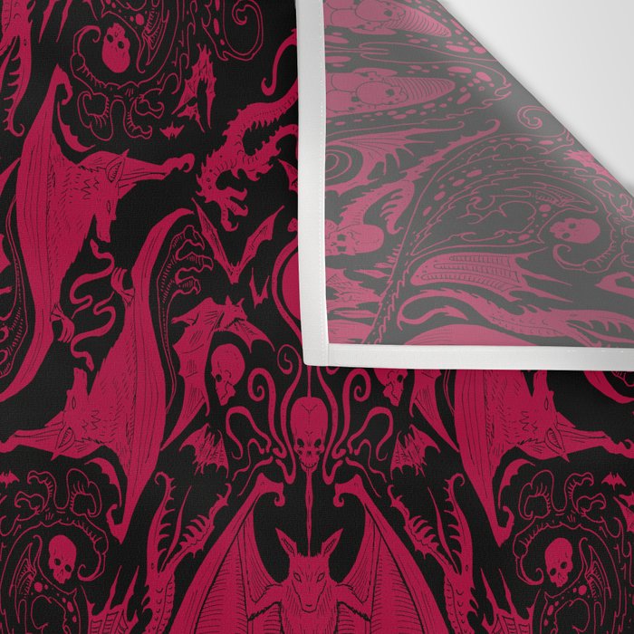 Bats and Beasts - Blood Red Wall Tapestry Gallery Image 3