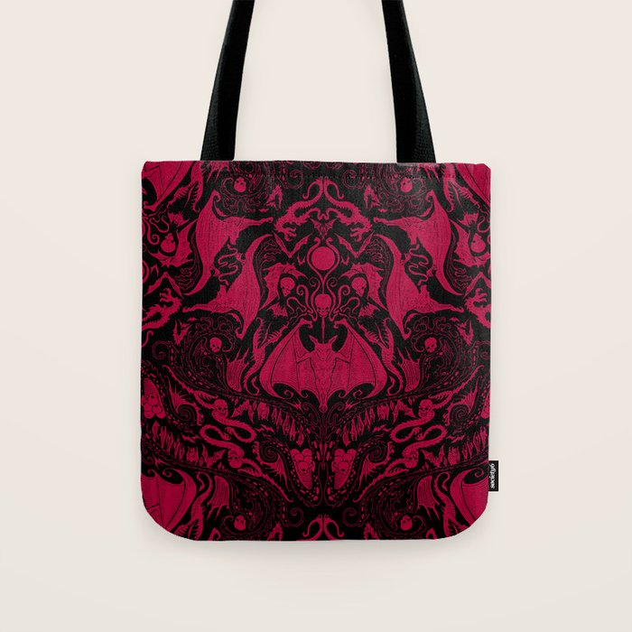 Bats and Beasts - Blood Red Tote Bag Gallery Image 1