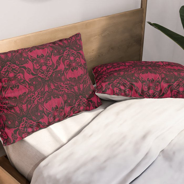 Bats and Beasts - Blood Red Pillow Sham Gallery Image 2