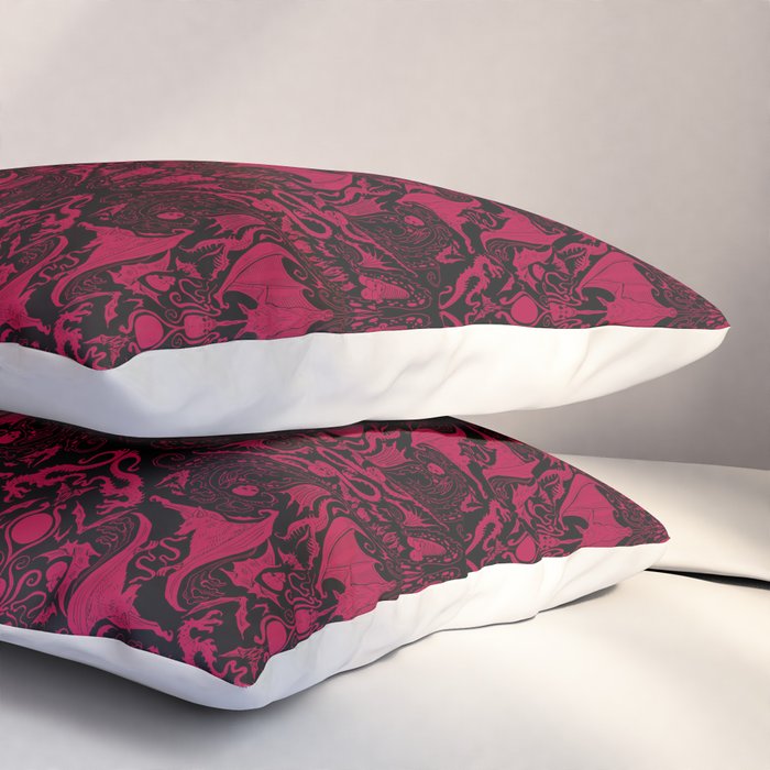 Bats and Beasts - Blood Red Pillow Sham Gallery Image 3