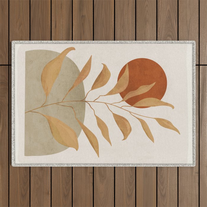 Tropical Leaf- Abstract Art 15 Outdoor Rug Gallery Image 1