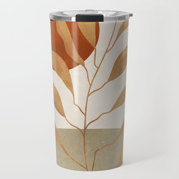 Tropical Leaf- Abstract Art 15 Travel Mug Gallery Image 1