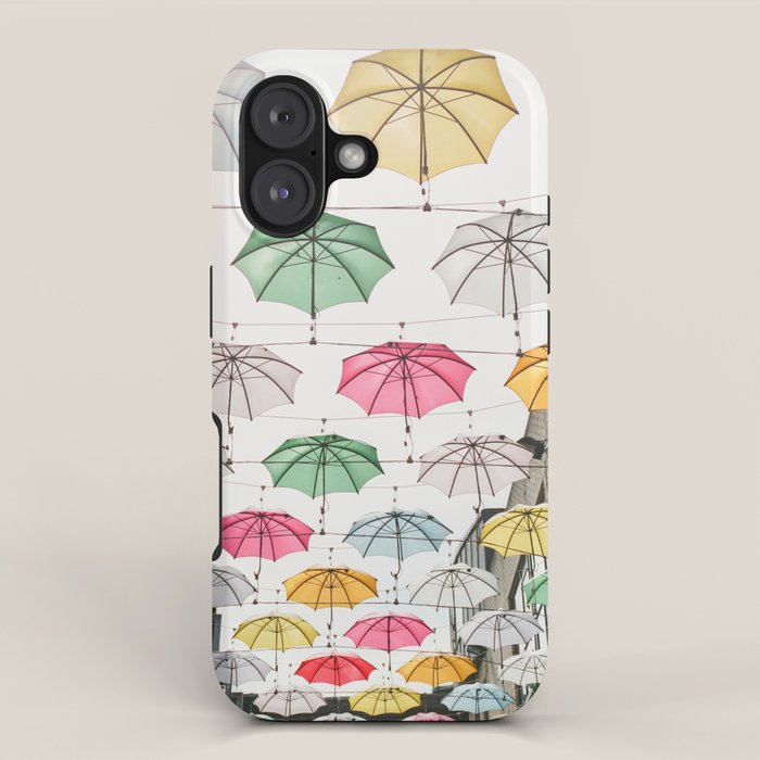 Ireland Dublin | Colorful street photography | Umbrella's iPhone Case Gallery Image 1