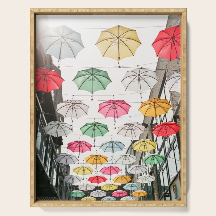 Ireland Dublin | Colorful street photography | Umbrella's Serving Tray Gallery Image 1