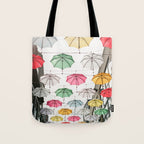 Ireland Dublin | Colorful street photography | Umbrella's Tote Bag Gallery Image 1