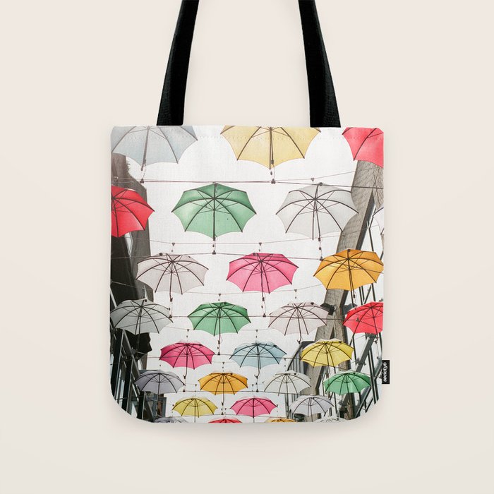 Ireland Dublin | Colorful street photography | Umbrella's Tote Bag Gallery Image 1