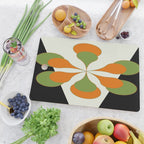 Mid-Century Modern Art 1.4 - Green & Orange Flower Cutting Board Gallery Image 2