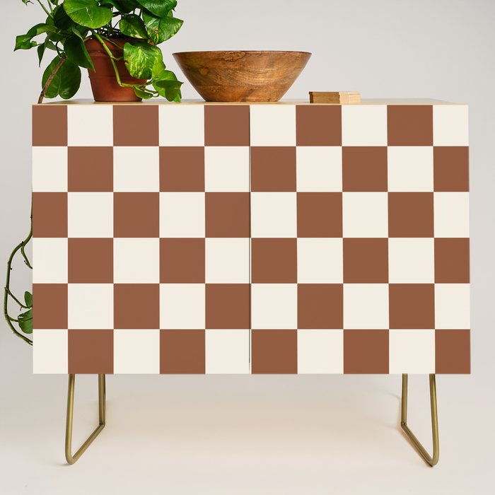Checkered (Brown Cream) Credenza Gallery Image 1