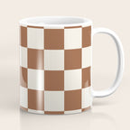Checkered (Brown Cream) Coffee Mug Gallery Image 1