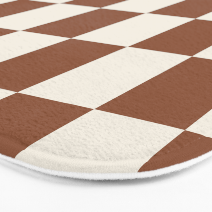 Checkered (Brown Cream) Bath Mat Gallery Image 3
