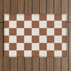 Checkered (Brown Cream) Outdoor Rug Gallery Image 1