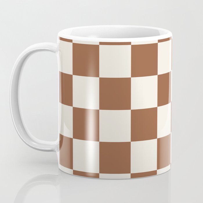 Checkered (Brown Cream) Coffee Mug Gallery Image 3