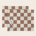 Checkered (Brown Cream) Placemat Gallery Image 1