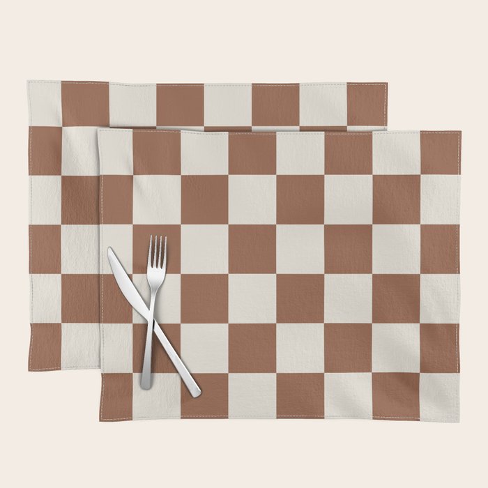 Checkered (Brown Cream) Placemat Gallery Image 1
