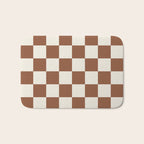 Checkered (Brown Cream) Bath Mat Gallery Image 1