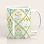 Vintage Botanical Floral Tile Pattern Coffee Mug Gallery Image 1