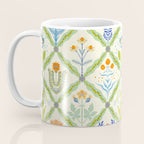 Vintage Botanical Floral Tile Pattern Coffee Mug Gallery Image 3