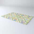 Vintage Botanical Floral Tile Pattern Rug Gallery Image 3