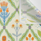 Vintage Botanical Floral Tile Pattern Wall Tapestry Gallery Image 3