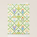 Vintage Botanical Floral Tile Pattern Stationery Card Gallery Image 2