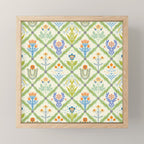 Vintage Botanical Floral Tile Pattern Mini Art Print Gallery Image 1