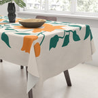 Tangerine & Pine: Matisse Flowers & Leaves Tablecloth Gallery Image 3