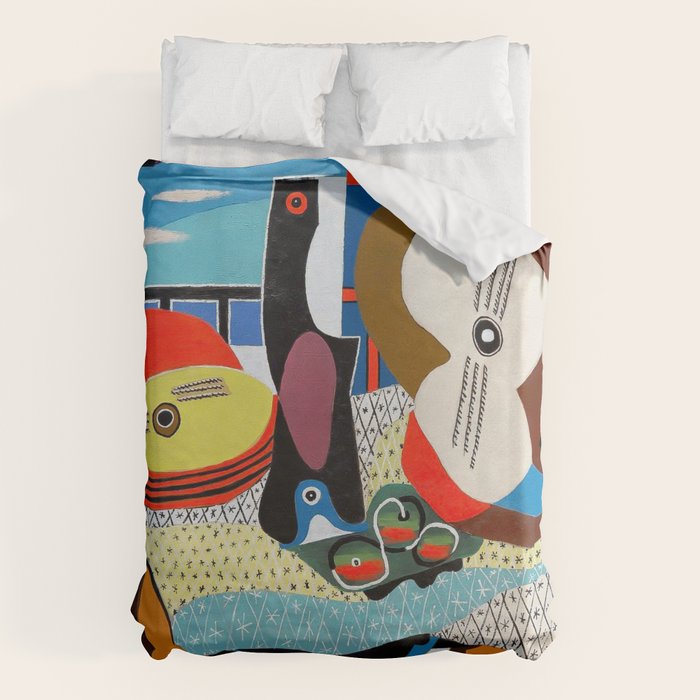 Picasso - Mandolin and Guitar (Mandoline et guitare) 1924 Artwork Duvet Cover Gallery Image 1