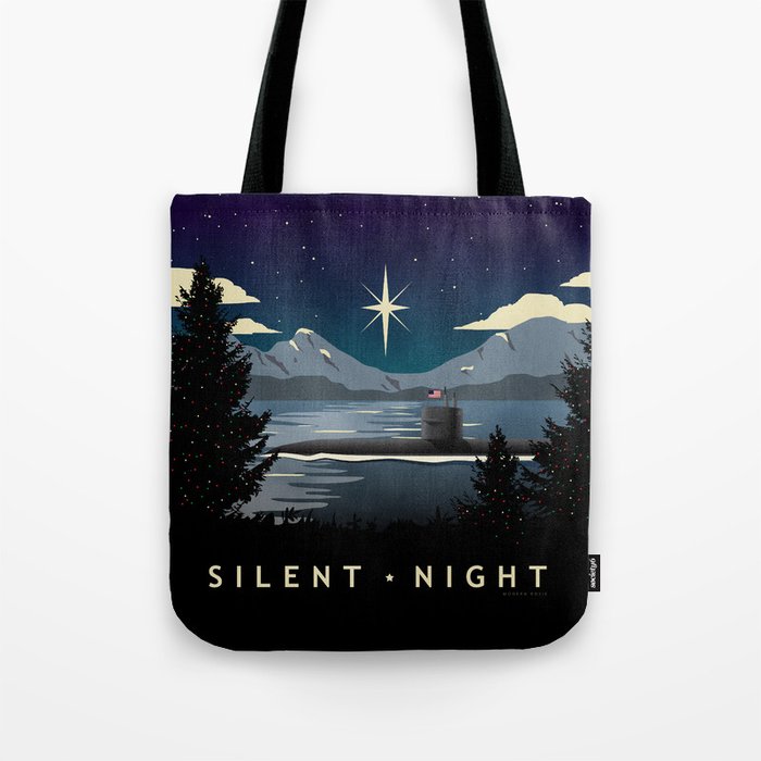 Silent Night - Submarine Holiday Tote Bag Gallery Image 1