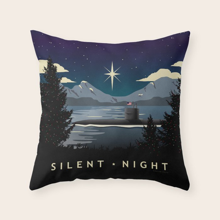 Silent Night - Submarine Holiday Throw Pillow Gallery Image 6